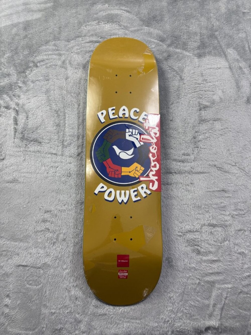 New Chocolate Kenny Anderson Peace Power Skateboard Deck 8.5 Gold Art Graphic